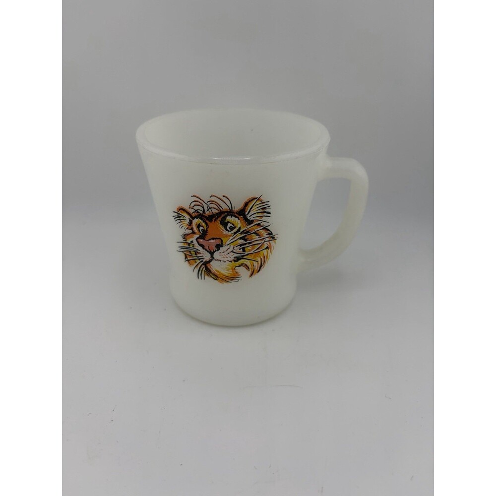 Vintage Fire King Milk Glass Tony the Tiger Coffee Mug